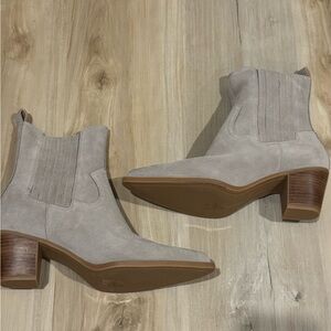 Gray Suede Ankle Boots